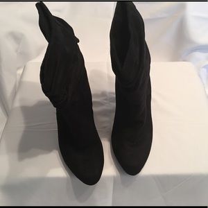 Black suede like booties